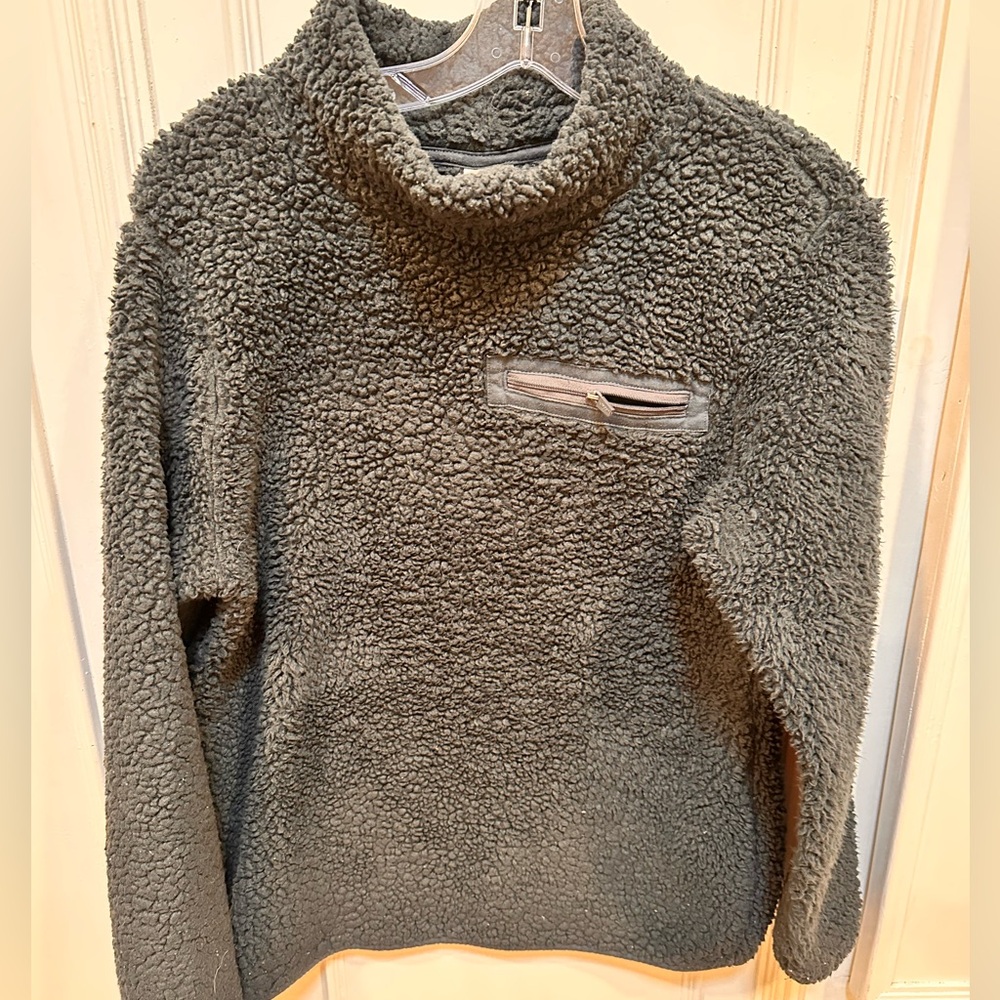 Jockey Charcoal Sherpa Fleece Pullover